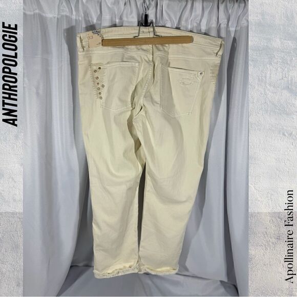 ANTHROPOLOGIE BY PILCRO MID RISE SLIM BOYFRIEND JEANS METALLIC WASH NWT SIZE 33 - Picture 9 of 10